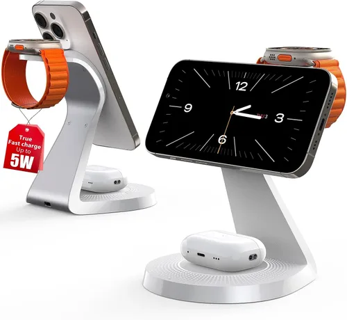 Miniatura 9 de Estación de carga 3 en 1 para dispositivos Apple, soporte de cargador Mag-Safe de carga rápida, cargador inalámbrico para iPhone serie