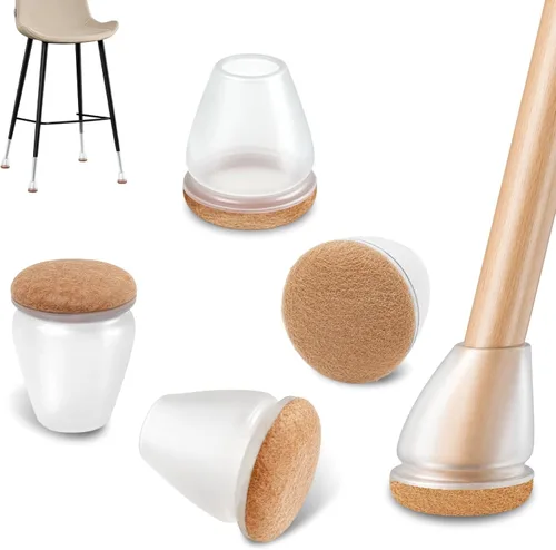 Miniatura 8 de Ezprotekt 24 piezas de protectores redondos de silicona para patas de silla para suelos de madera, almohadillas de fieltro para muebles, tapas