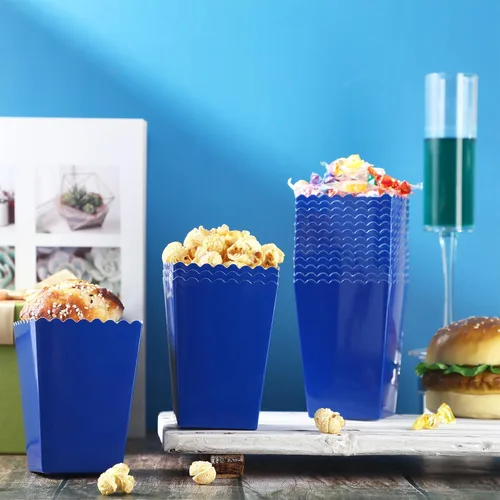 Miniatura 7 de Meanplan Cajas de palomitas de maíz, mini contenedor de cartón para palomitas de maíz, contenedor de cartón para aperitivos, bolsas desechables