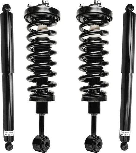 Miniatura 25 de Detroit Axle - Puntales y Amortiguadores para Chevy Traverse Buick Enclave GMC Acadia Saturn Outlook 2007-2012, 2 puntales delanteros con resorte