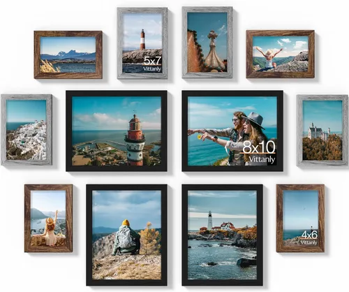 Miniatura 22 de Vittanly Paquete de 7 Marcos de Fotos, Marcos de Fotos Collage Decoración de Pared para Pared o Mesa, Múltiples Tamaños con 1 Pieza de 11x14