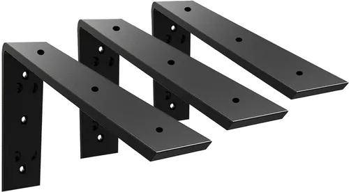Miniatura 7 de WINKER Soporte para encimera, paquete de 2 unidades resistente de soporte oculto en L para estante de 3/8 pulgadas de grosor, 10 x 6 x 2.5 pulgadas