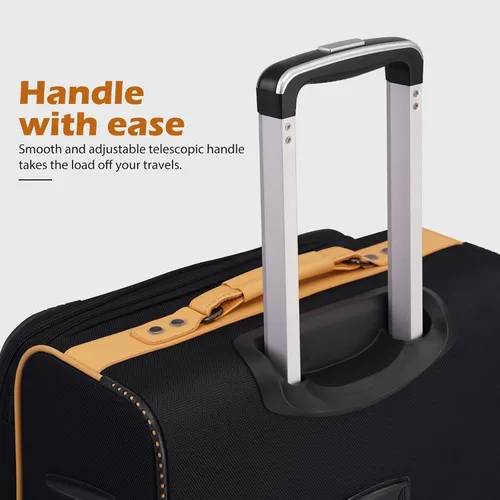 Miniatura 5 de Coolife Equipaje 4 piezas conjunto maleta extensible TSA cerradura spinner softshell, marino