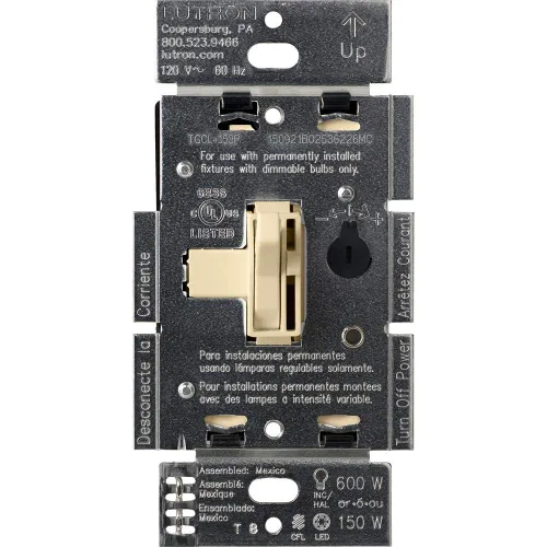 Miniatura 17 de Lutron Ariadni/Toggler LED+ Interruptor Regulador de Luz para LED Regulable, Halógeno e Incandescente Interruptor Dimmer, 150W, Unipolar/3-Vías