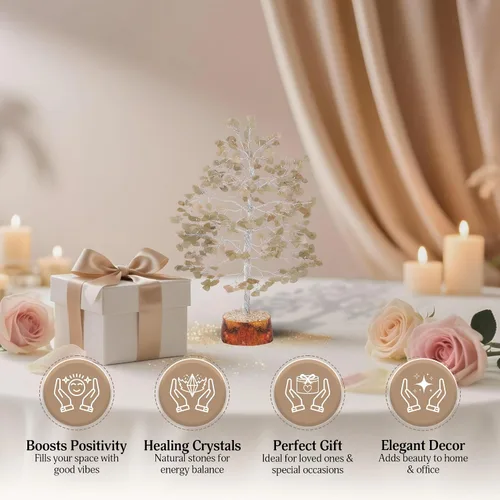 Miniatura 6 de FASHIONZAADI Árbol Bonsái de Piedras Preciosas, Reiki, Equilibrio de Chakras, Limpieza de Aura, Hecho a Mano, Regalo Espiritual, Piedras de Alambre