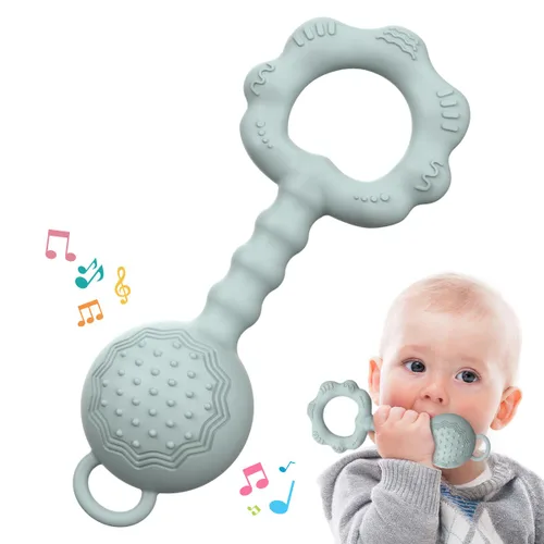 Miniatura 9 de Mordedores para bebés de 6 a 12 meses, sonajeros para bebés de 0 a 6 meses, sonajero 2 en 1 y juguete mordedor para calmar las encías doloridas