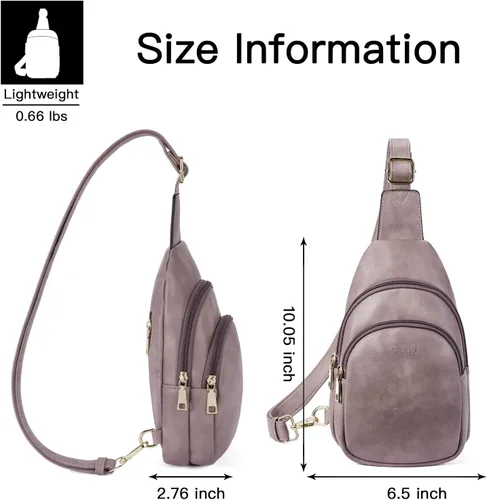Miniatura 181 de Telena Riñonera pequeña para mujer, de cuero, cangureras, bolsa de pecho para mujer