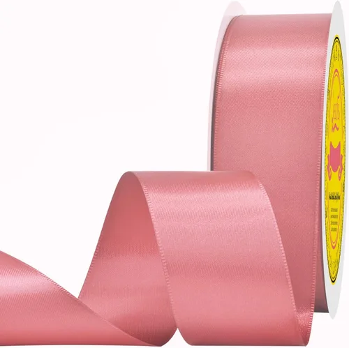 Miniatura 183 de Cinta de satén blanca antigua de doble cara de 1-1/2 pulgadas x 50 yardas, cinta de poliéster para envolver regalos, día de San Valentín, bodas