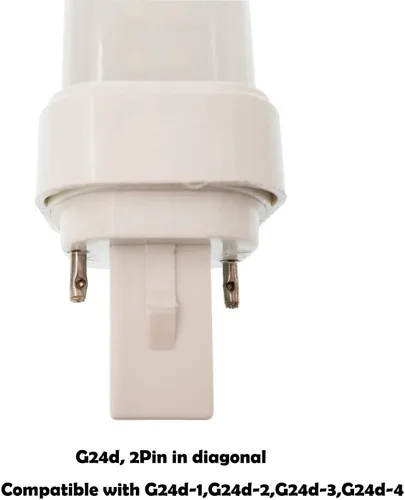 Miniatura 3 de 2 piezas G24d 2Pin 7W 5.7 pulgadas CFL 2U PL-C 13 W Horizontal LED de repuesto giratorio PL horizontal empotrable techo equivalente
