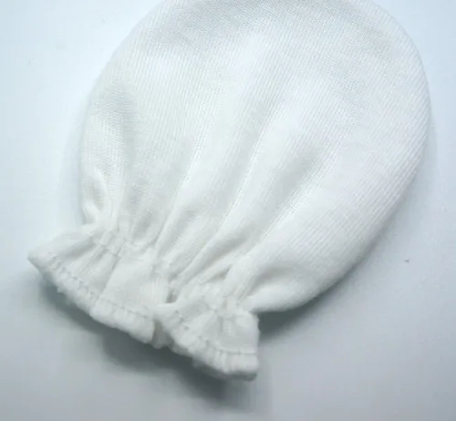 Miniatura 2 de 12 pares de manoplas unisex para bebé, sin arañazos, 100% algodón, color sólido