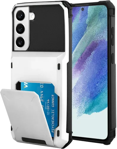 Miniatura 55 de Funda tipo cartera para Samsung Galaxy S22 Ultra con 4 ranuras para tarjetas de crédito a prueba de golpes, funda híbrida de protección reforzada