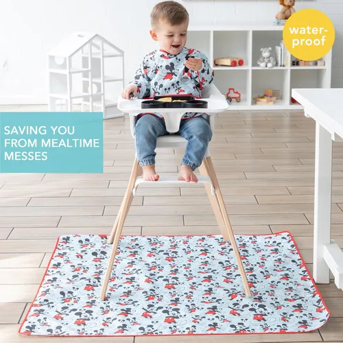 Miniatura 2 de Bumkins Disney Baby Alfombrilla Antiderrames para Debajo de la Silla Alta, Alfombrilla para Bebés y Niños Pequeños, Tela Reutilizable Impermeable