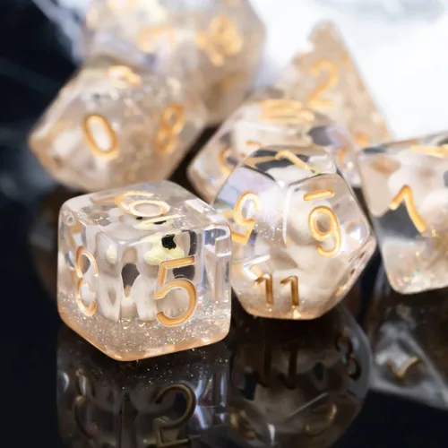 Miniatura 4 de Cusdie Dados DND de 7 troqueles, juego de dados poliédricos rellenos de animales, para juegos de rol, dados D&D (perro gris)