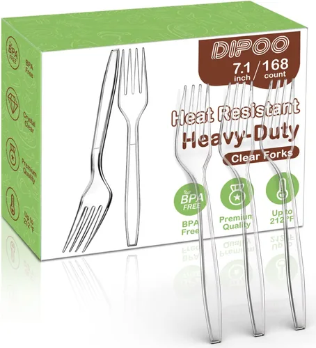 Miniatura 10 de 360 piezas cucharas de plástico transparente de 6.8", resistentes y sin BPA, resistentes al calor, cubiertos de plástico sólidos y duraderos