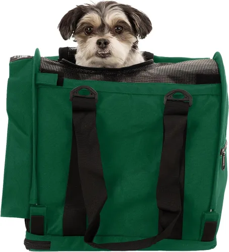 Miniatura 10 de SturdiBag XL - Transportador de viaje para mascotas: altura flexible para gatos y perros, lados suaves con clips de seguridad y correas
