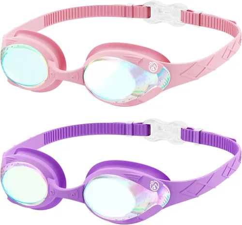 Miniatura 19 de OutdoorMaster - Gafas de natación de ajuste rápido para niños (2 unidades)