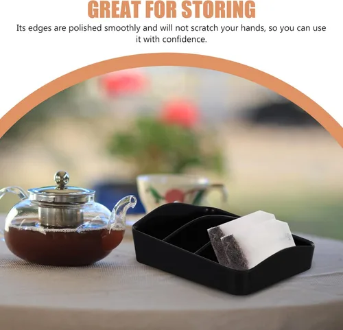 Miniatura 4 de Caja de almacenamiento para barra de café, soporte para estación de café, bolsas de té, organizador de paquetes de azúcar, edulcorante, 3 soportes