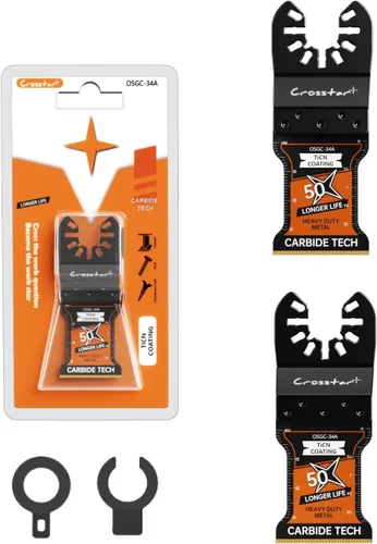 Miniatura 12 de Crosstar Cuchillas oscilantes de carburo de hielo negro, 2 unidades, cuchillas multiherramienta para metal duro, clavos, pernos, tornillos, ajuste
