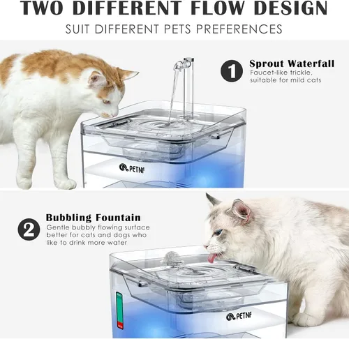 Miniatura 5 de Fuente de agua para gatos, fuente de agua para mascotas mejorada 2021, 101 onzas /3L, dispensador de agua para perros y gatos, bomba inteligente