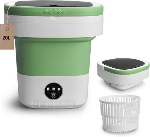 Mini lavadora portátil, 20L mejorada con cesta giratoria, 3 modos de limpieza profunda para ropa de bebé, ropa interior y calcetines, perfecta para