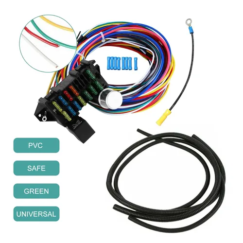 Miniatura 4 de Arnés universal de 12 cables de circuito apto para cables Muscle Car Hot Rod Street Rod XL