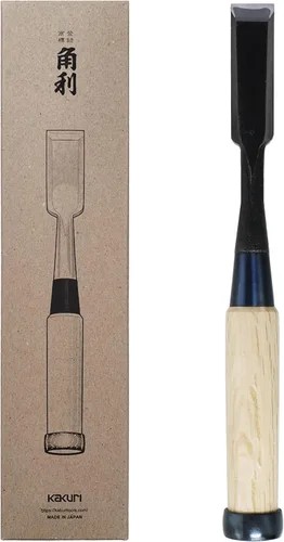 Miniatura 8 de KAKURI Cincel japonés de madera para carpintería 1" (24mm), hecho en JAPÓN, Cincel japonés profesional Oire Nomi (forjado a mano), hoja de acero