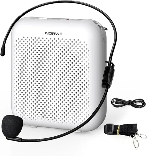 Miniatura 11 de Norwii Amplificador de voz Bluetooth, amplificadores de potencia, auriculares con mini micrófono portátil con cable para profesores en el aula y Oro