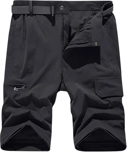 Miniatura 4 de Pantalones de senderismo convertibles para hombre, ligeros, con cremallera, transpirables, pantalones cargo casuales para exteriores, pesca, safari
