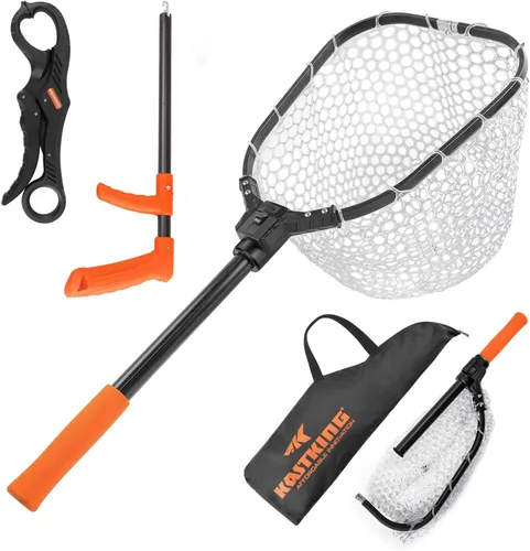 Miniatura 15 de KastKing Red de pesca Brutus, red de aterrizaje de peces plegable y extensible, red de pesca ligera y portátil con mango de espuma EVA suave