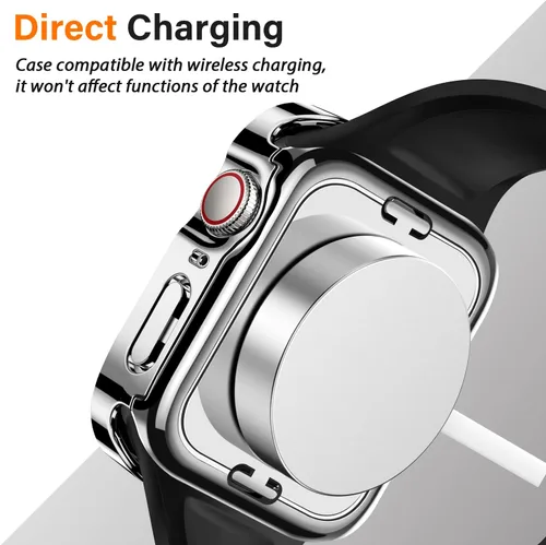 Miniatura 4 de Amizee Estuche 2 en 1 [Paquete de 2] Compatible con Apple Watch Series 9/8/ 7 de 45 mm con Protector de Pantalla Integrado, Cubierta Protectora