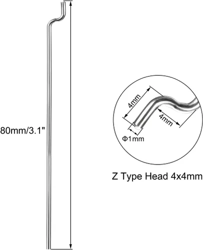 Miniatura 2 de uxcell Piezas de acero Z de 0.039 in x 3.150 in (3.1 pulgadas) para repuesto de barras de empuje y avión RC (paquete de 10)