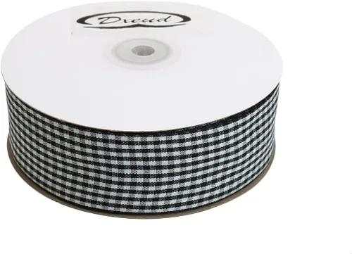 Miniatura 3 de Cinta a cuadros de 50 yardas cada rollo 100% poliéster con borde tejido (1/1-2 pulgadas x 50 yardas, negro)