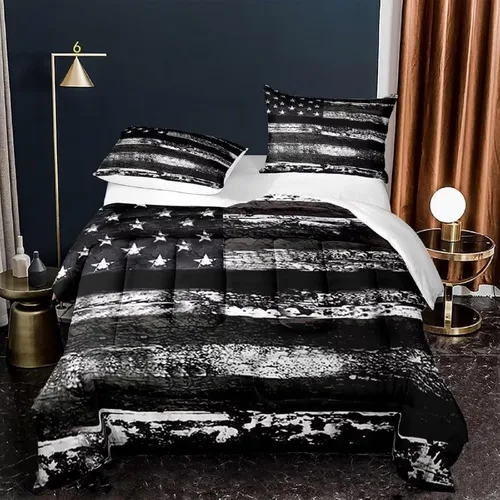 Miniatura 3 de kxry Juego de edredón de 250 años de Estados Unidos, tamaño individual, ropa de cama vintage de estatua de la libertad y bandera estadounidense