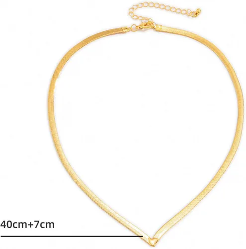 Miniatura 4 de Cadena de clavícula, cadena de serpiente plana, joyería de hip hop, cadena de clavícula geométrica compatible con boda