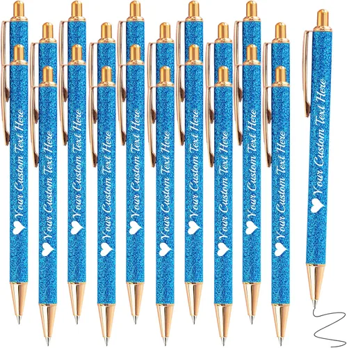Miniatura 16 de Hasta 100 bolígrafos personalizados a granel con nombre, bolígrafo con purpurina personalizable, logotipo de negocios, mensaje de texto, regalo