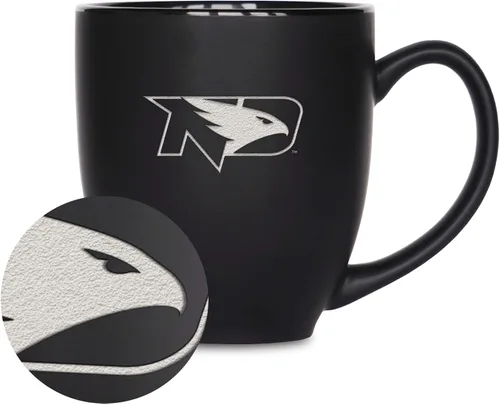 Miniatura 57 de Rico Industries - Taza de cerámica mate negra con grabado láser estándar de 15oz para NCAA (escuelas T & U) - Para bebidas calientes o frías