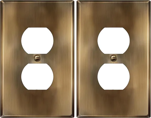 Miniatura 23 de LIDER Placa de pared de metal para receptáculo doble dúplex, resistente a los impactos/corrosión, cubierta de salida de metal, acero inoxidable 430