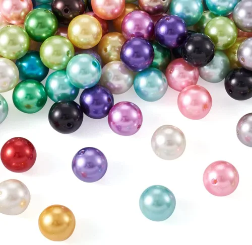 Miniatura 13 de Cheriswelry Cuentas acrílicas de color mixto para poni, espaciador suelto de plástico grueso, bolas de chicle, espaciador para pulseras, collares