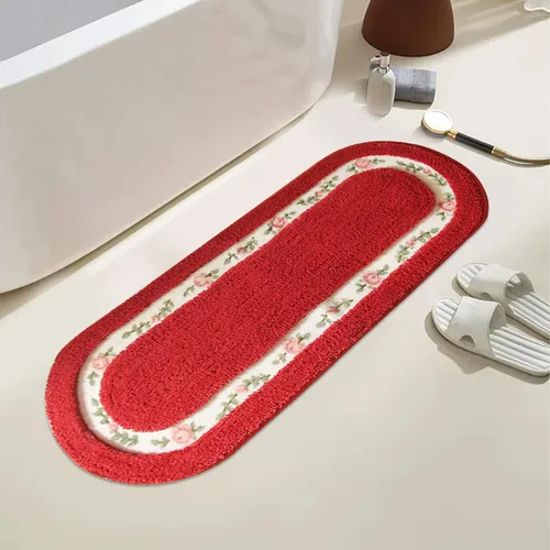 Miniatura 10 de Abreeze Alfombra rosa para sala de estar y dormitorio, antideslizante, ultrasuave, lavable y absorbente, 17.71x49.21 pulgadas, color azul