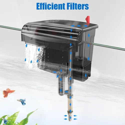 Miniatura 7 de AQQA Filtro de acuario de 10 a 30 galones con potencia de rueda biológica, filtro de acuario para colgar en la parte posterior, filtro de placa