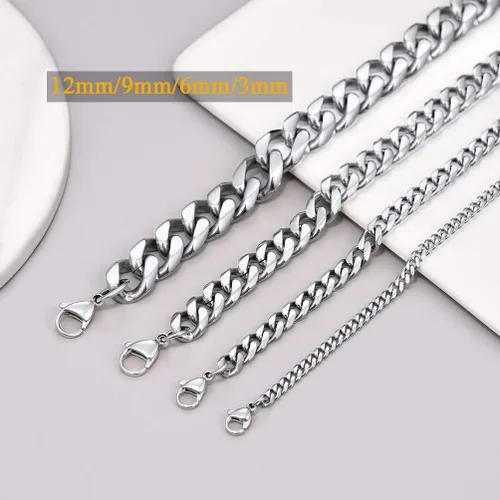 Miniatura 2 de PROSTEEL 316L Stainless Steel Cuban Link Bracelets for Men Women GoldBlackSilver Tone Nickel-Free Hypoallergenic Jewelry 75826 Come Gift Box
