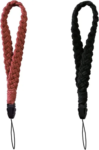 Miniatura 10 de 2 correas de muñeca para teléfono, cordón para teléfono celular, con 2 pestañas de amarre para teléfono, llavero de macramé hecho a mano, funda