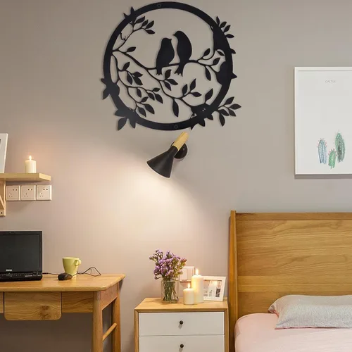 Miniatura 3 de Arte decorativo de pared de árbol de metal – 11.8 pulgadas, decoración decorativa de árbol de la vida, decoración de sala de estar, escultura