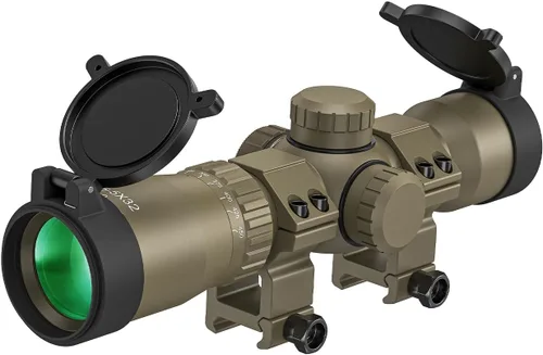 Miniatura 9 de CVLIFE Ballesta de 1.5-5x32, retícula balística de vidrio grabado de 20-100 yardas, ballesta iluminada roja y verde para caza con anillos de alcance