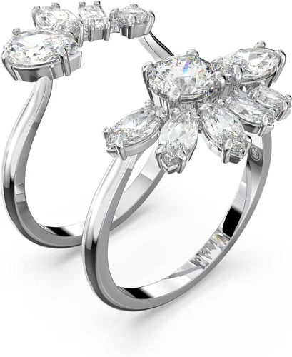 Miniatura 3 de SWAROVSKI Gema Crystal Cocktail Ring Pair Jewelry Collection, Rhodium Tone Finish