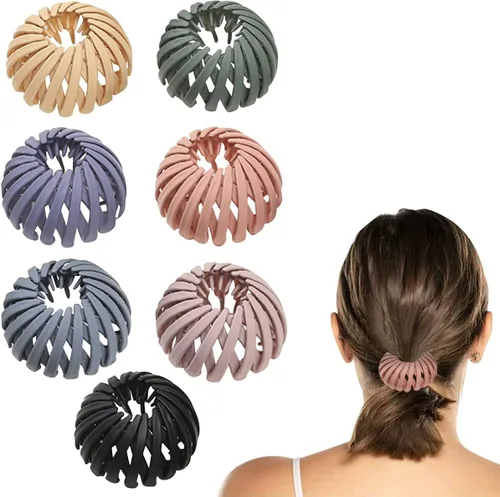 7 pinzas para el pelo de nido de pájaro | Lazos retráctiles para el cabello, horquilla para peinado, diadema antideslizante, pinzas para el cabello,
