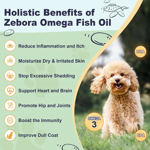 Miniatura 3 de Aceite de pescado Omega 3 para perros, aceite de pescado en polvo para perros, aceite de pescado capturado en la naturaleza, EPA y DHA, aceite