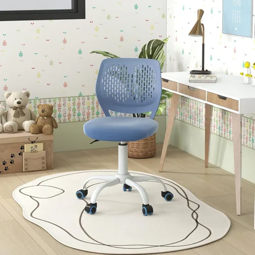 Miniatura 2 de Giantex Silla de escritorio moderna para niños, silla de estudio sin brazos con altura ajustable, silla de oficina ergonómica con ruedas, silla