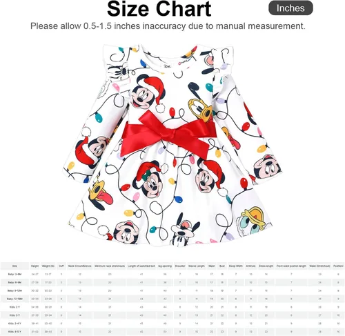 Miniatura 6 de Disney Mickey - Vestido tutú de manga larga con estampado de Minnie para bebé niña