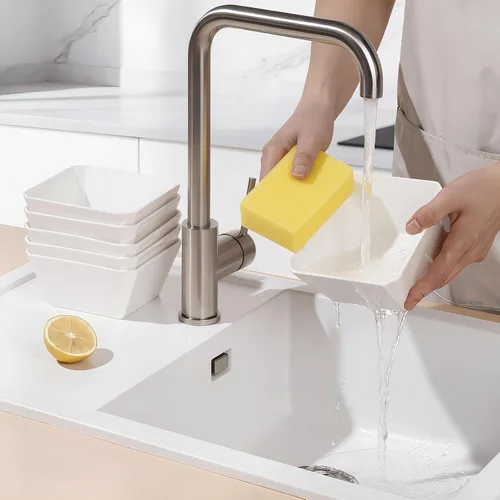 Miniatura 6 de Samsle Juego de 6 cuencos de porcelana para cereales, cuadrados de 16 onzas, cuencos de cerámica blanca de 5 pulgadas para ensalada, sopa